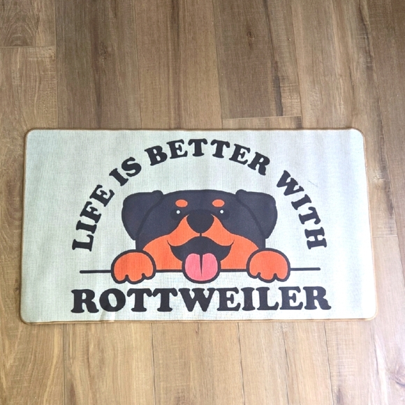 Rottweiler Dog Mat - Black and Orange - Picture 1 of 7